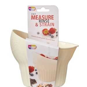 Talisman designs 2-in-1 measure rinse & strain strainer bpa-free fda safe